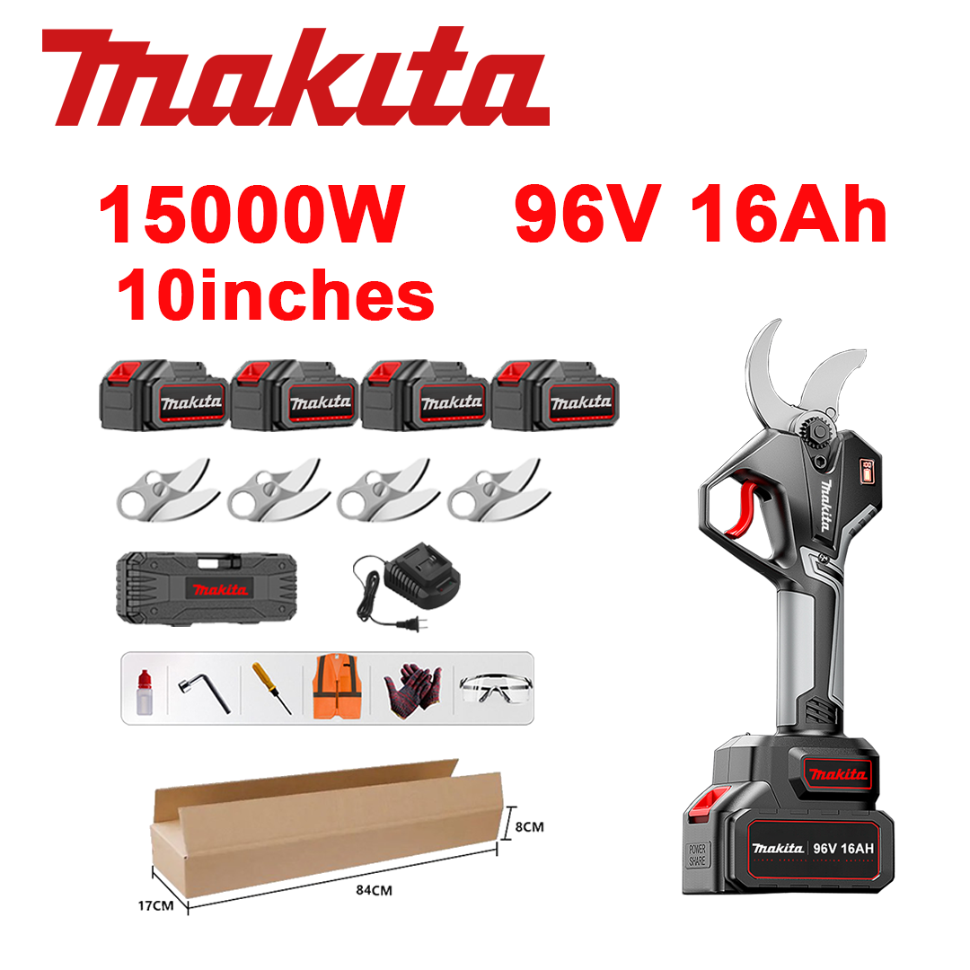 Foarfece de tăiat cu baterie cu litiu fără perii de 10 inchi, putere 15.000 W, baterie 96 V 16,0 Ah*4, încărcător, lamă SK9*4, cutie de scule, ulei lubrifiant și ochelari de protecție, garanție de cinci ani